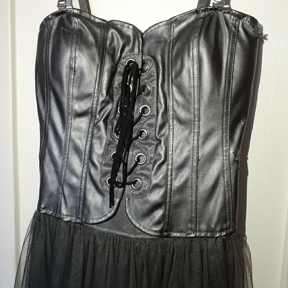 Gray Metallic Corset/ Bustier Dress